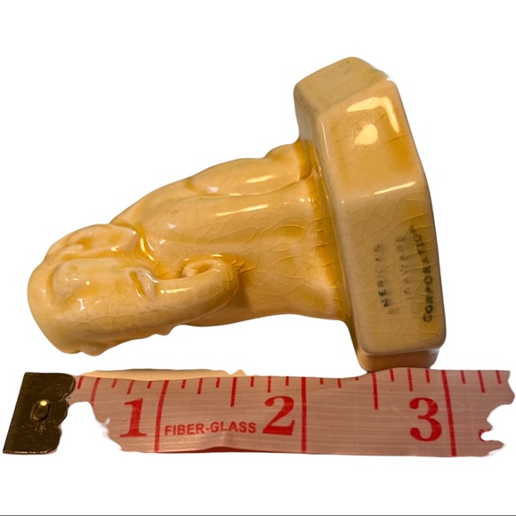 Vtg American Chinaware Corporation Ceramic Yellow Elephant Ohio USA Pottery 3.5” - Picture 9 of 9
